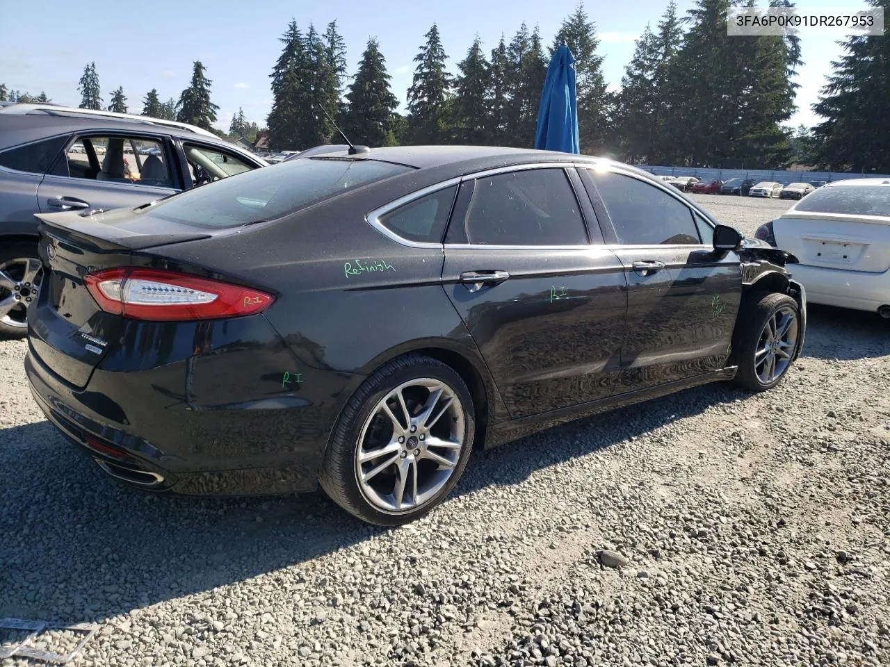 2013 Ford Fusion Titanium VIN: 3FA6P0K91DR267953 Lot: 63516074