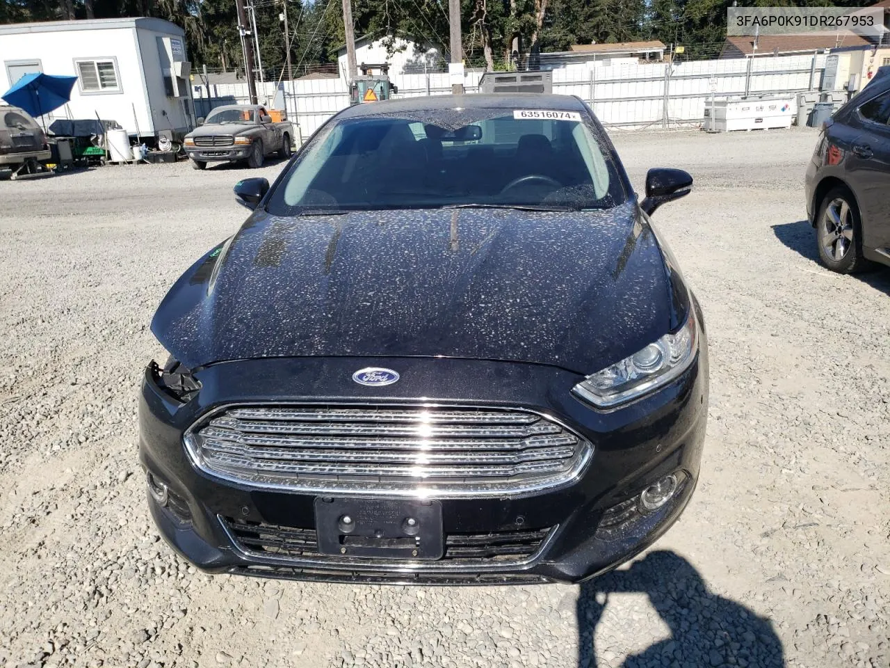 2013 Ford Fusion Titanium VIN: 3FA6P0K91DR267953 Lot: 63516074