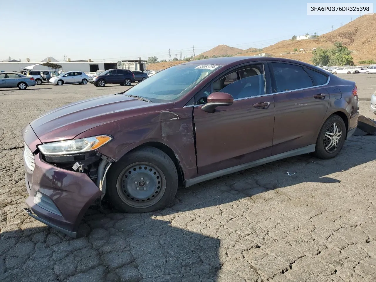 2013 Ford Fusion S VIN: 3FA6P0G76DR325398 Lot: 65051794