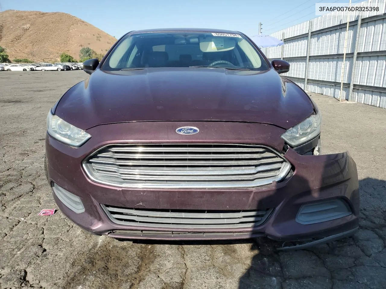 2013 Ford Fusion S VIN: 3FA6P0G76DR325398 Lot: 65051794