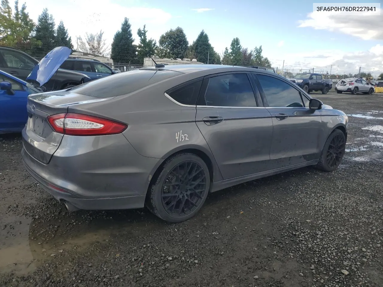 2013 Ford Fusion Se VIN: 3FA6P0H76DR227941 Lot: 70698504