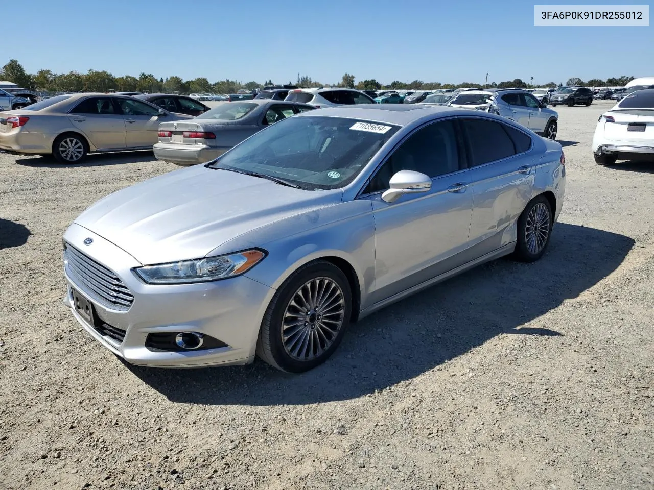 2013 Ford Fusion Titanium VIN: 3FA6P0K91DR255012 Lot: 71035654