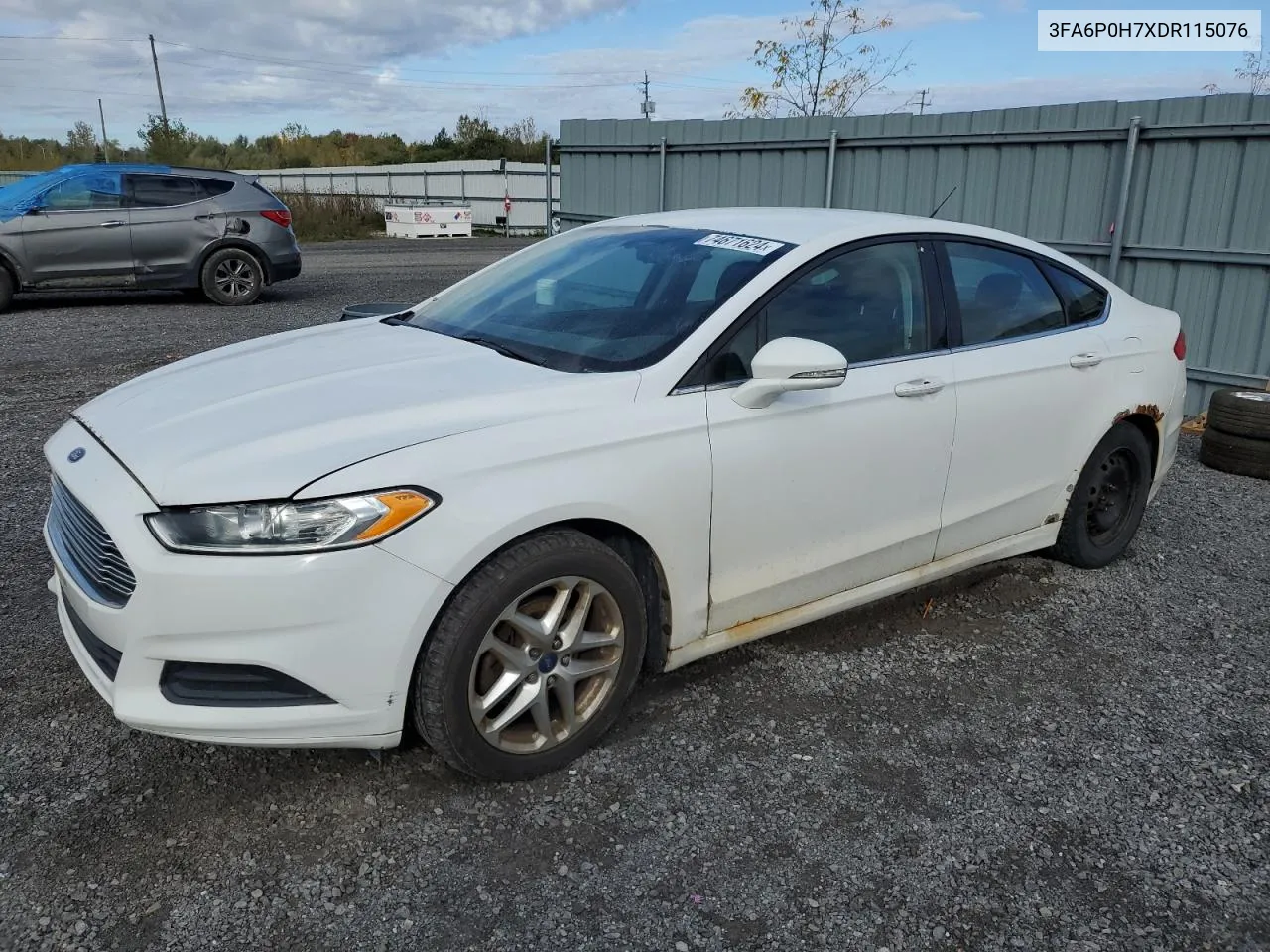 2013 Ford Fusion Se VIN: 3FA6P0H7XDR115076 Lot: 74671624