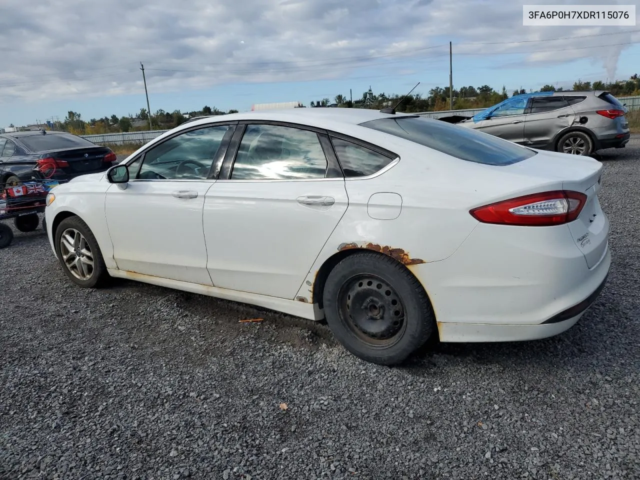 2013 Ford Fusion Se VIN: 3FA6P0H7XDR115076 Lot: 74671624