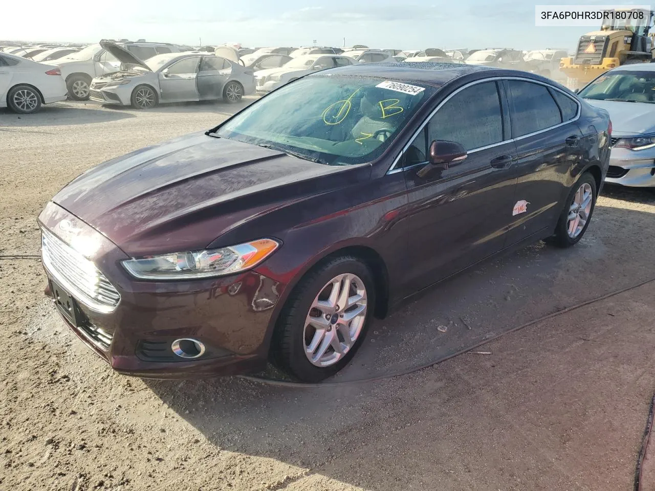 2013 Ford Fusion Se VIN: 3FA6P0HR3DR180708 Lot: 76090254