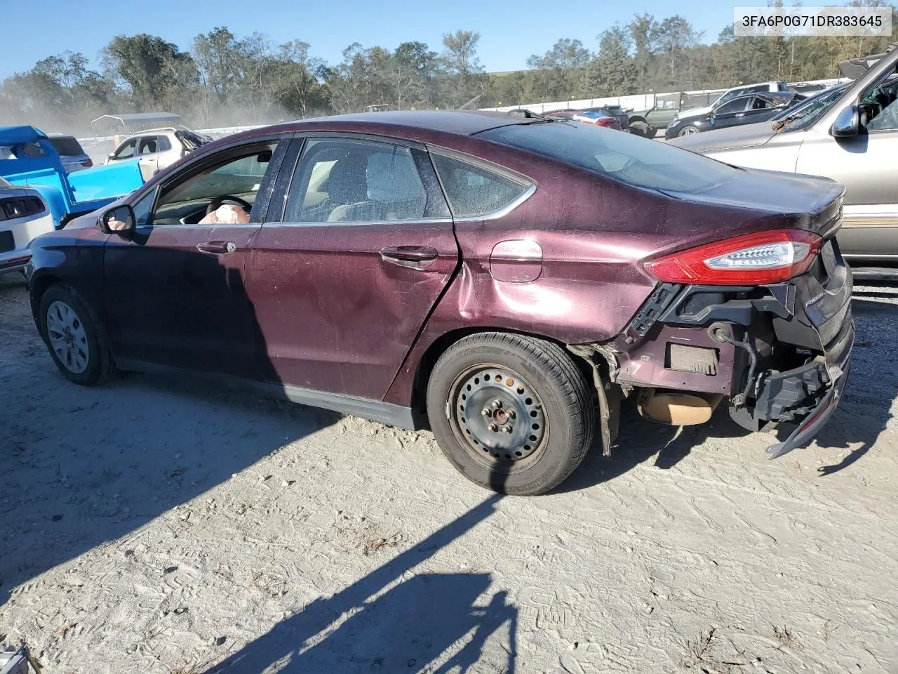 2013 Ford Fusion S VIN: 3FA6P0G71DR383645 Lot: 76568884