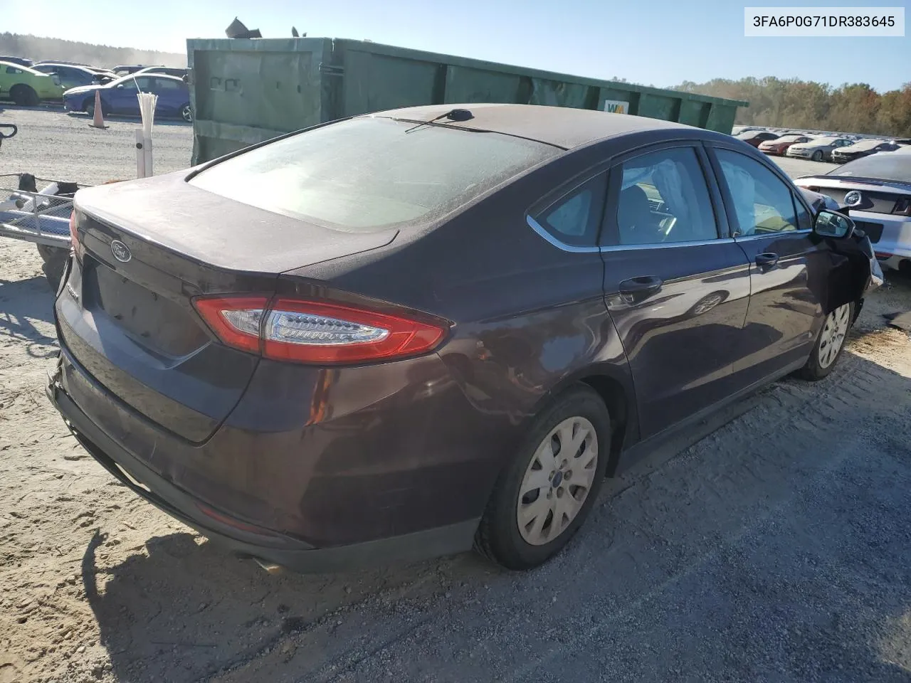 2013 Ford Fusion S VIN: 3FA6P0G71DR383645 Lot: 76568884