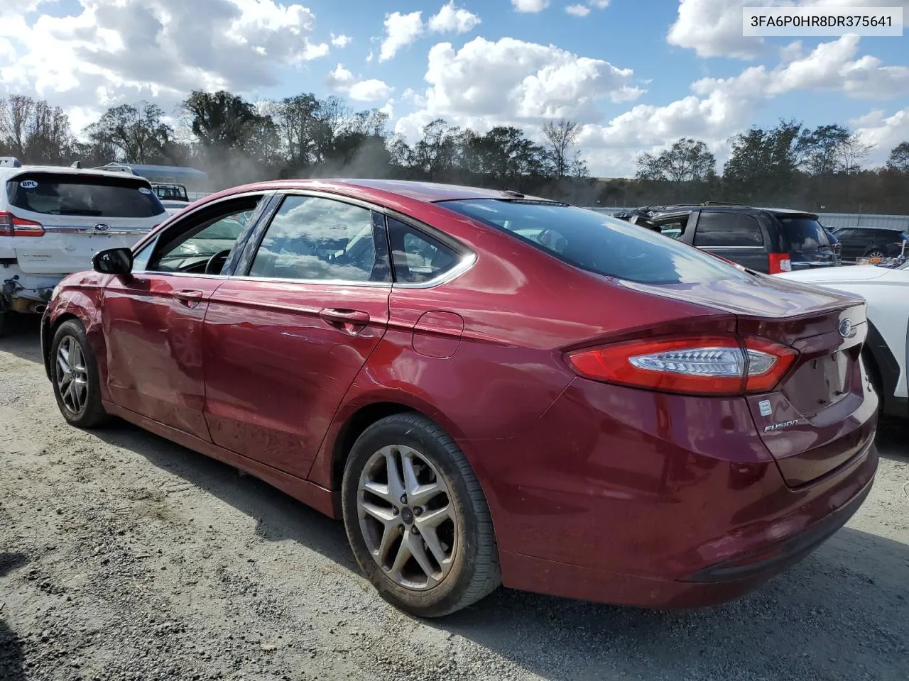 2013 Ford Fusion Se VIN: 3FA6P0HR8DR375641 Lot: 78645704