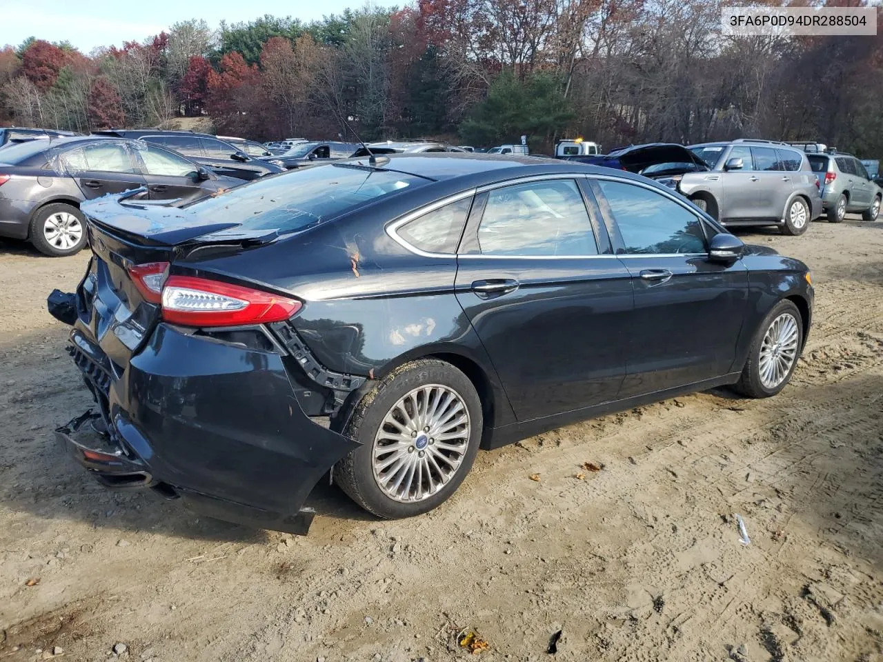 2013 Ford Fusion Titanium VIN: 3FA6P0D94DR288504 Lot: 78786034