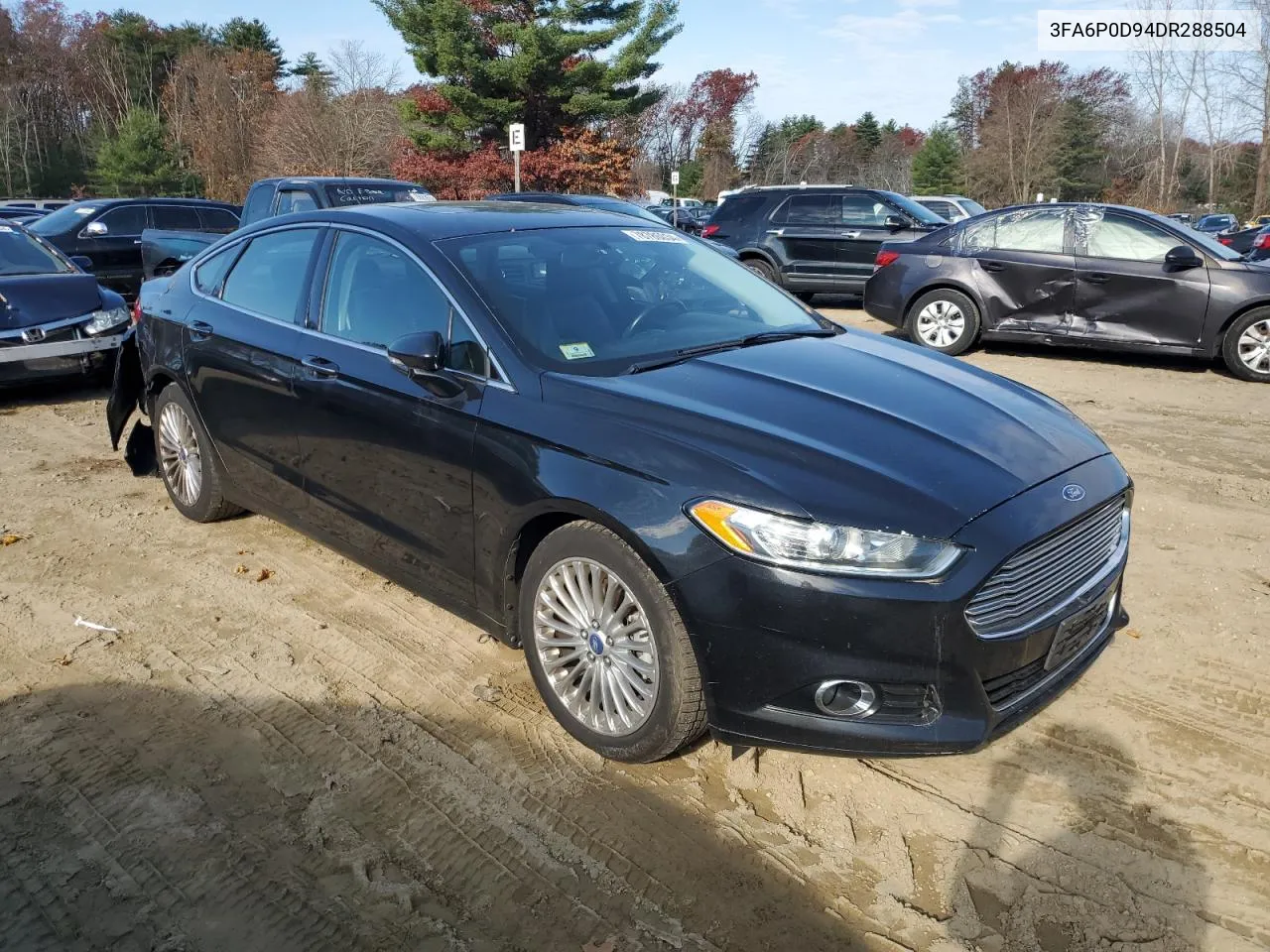 2013 Ford Fusion Titanium VIN: 3FA6P0D94DR288504 Lot: 78786034