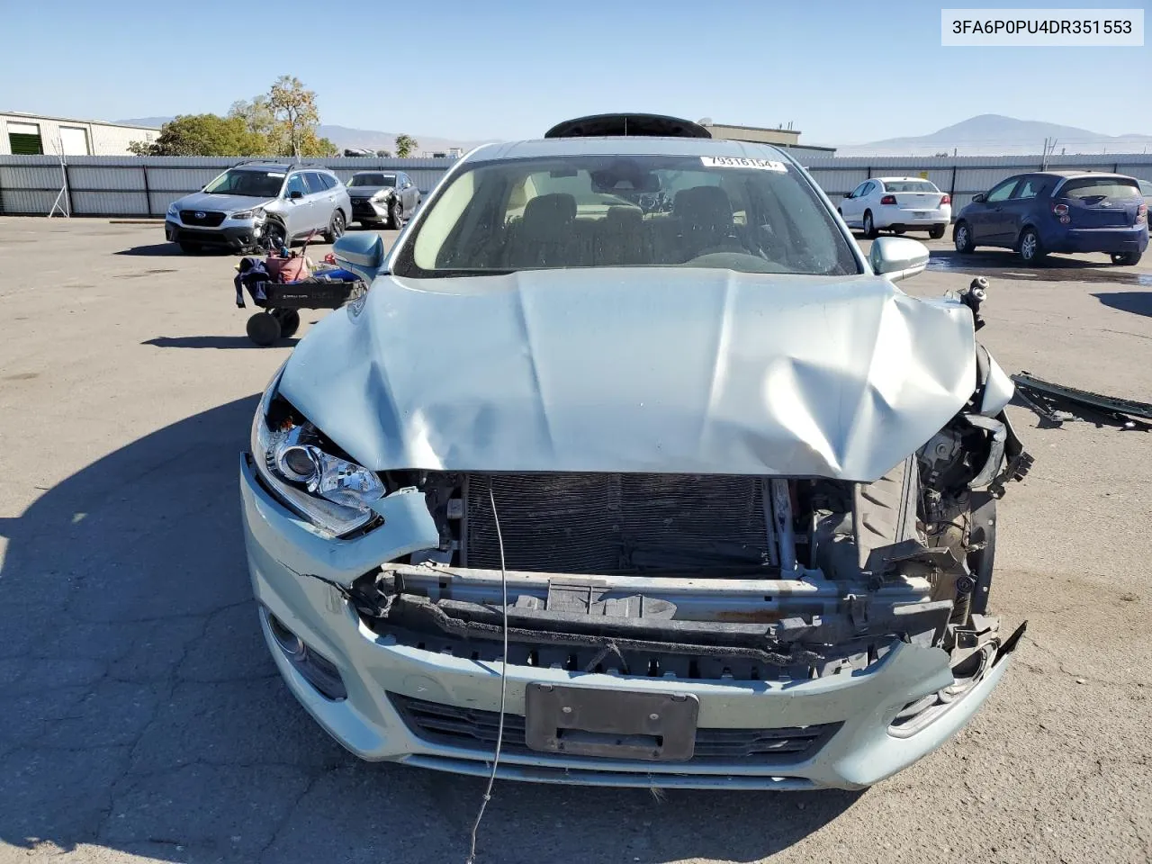 2013 Ford Fusion Se Phev VIN: 3FA6P0PU4DR351553 Lot: 79316154