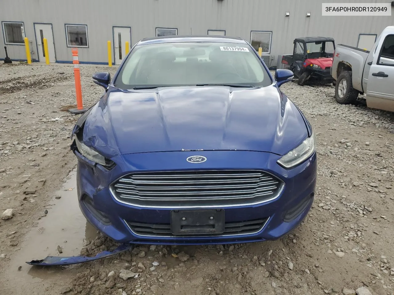 2013 Ford Fusion Se VIN: 3FA6P0HR0DR120949 Lot: 80137994