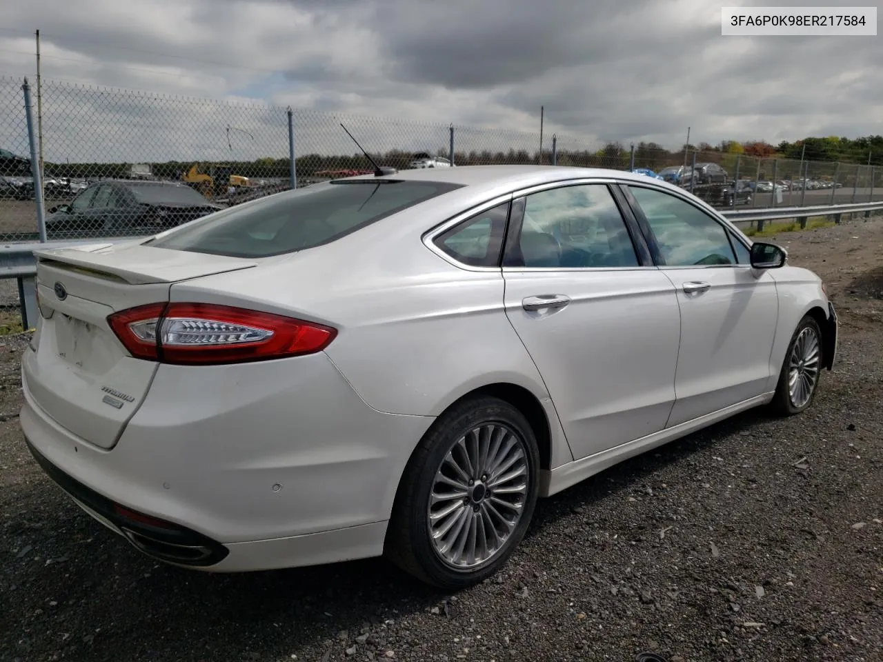 2014 Ford Fusion Titanium VIN: 3FA6P0K98ER217584 Lot: 54592664