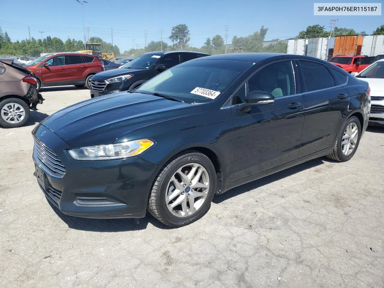 2014 Ford Fusion Se VIN: 3FA6P0H76ER115187 Lot: 57703364