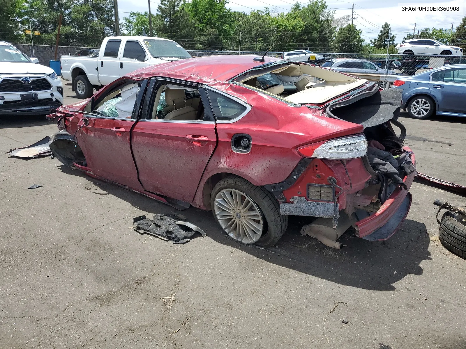 2014 Ford Fusion Se VIN: 3FA6P0H90ER360908 Lot: 57725584