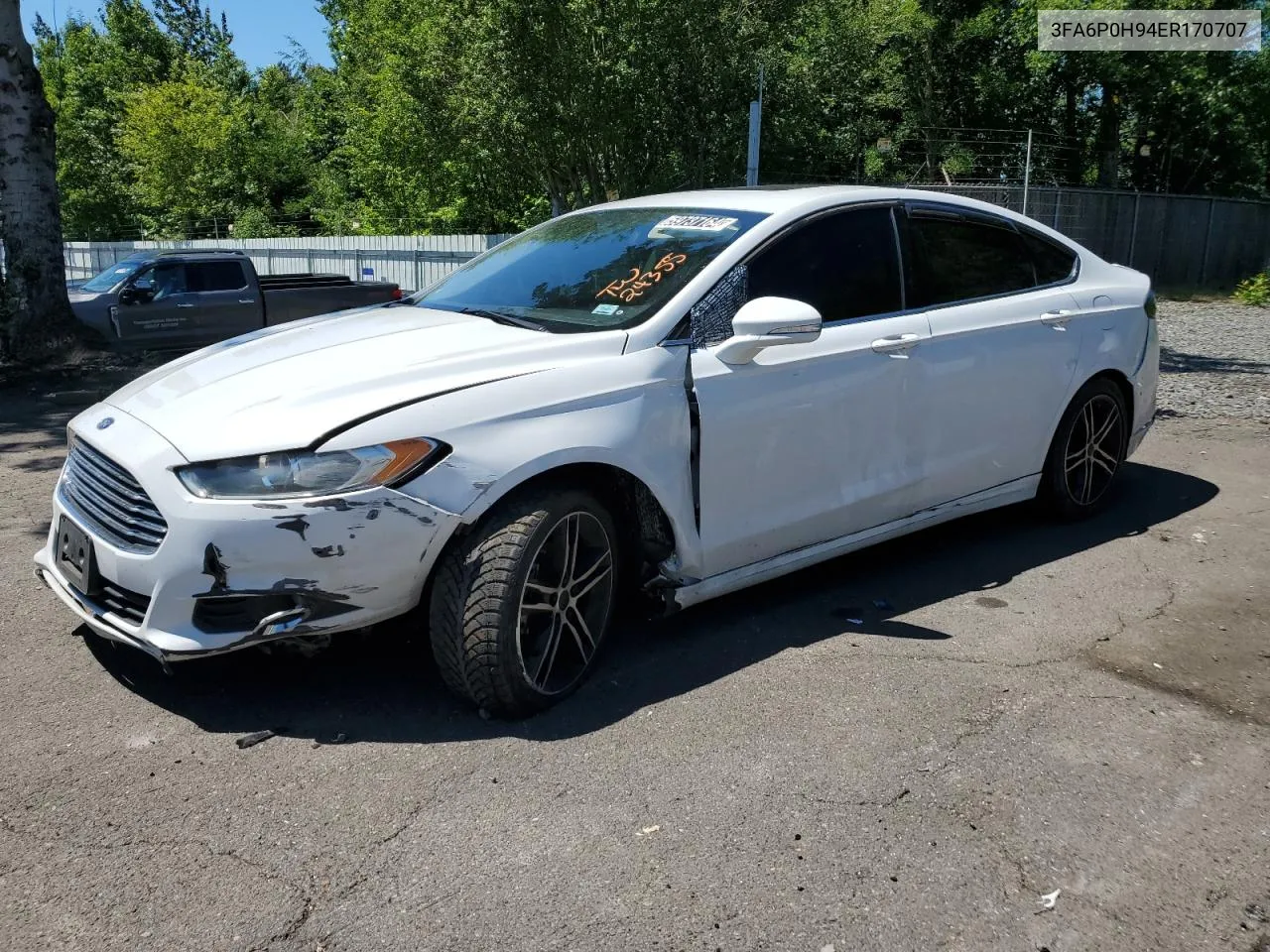 2014 Ford Fusion Se VIN: 3FA6P0H94ER170707 Lot: 59737164