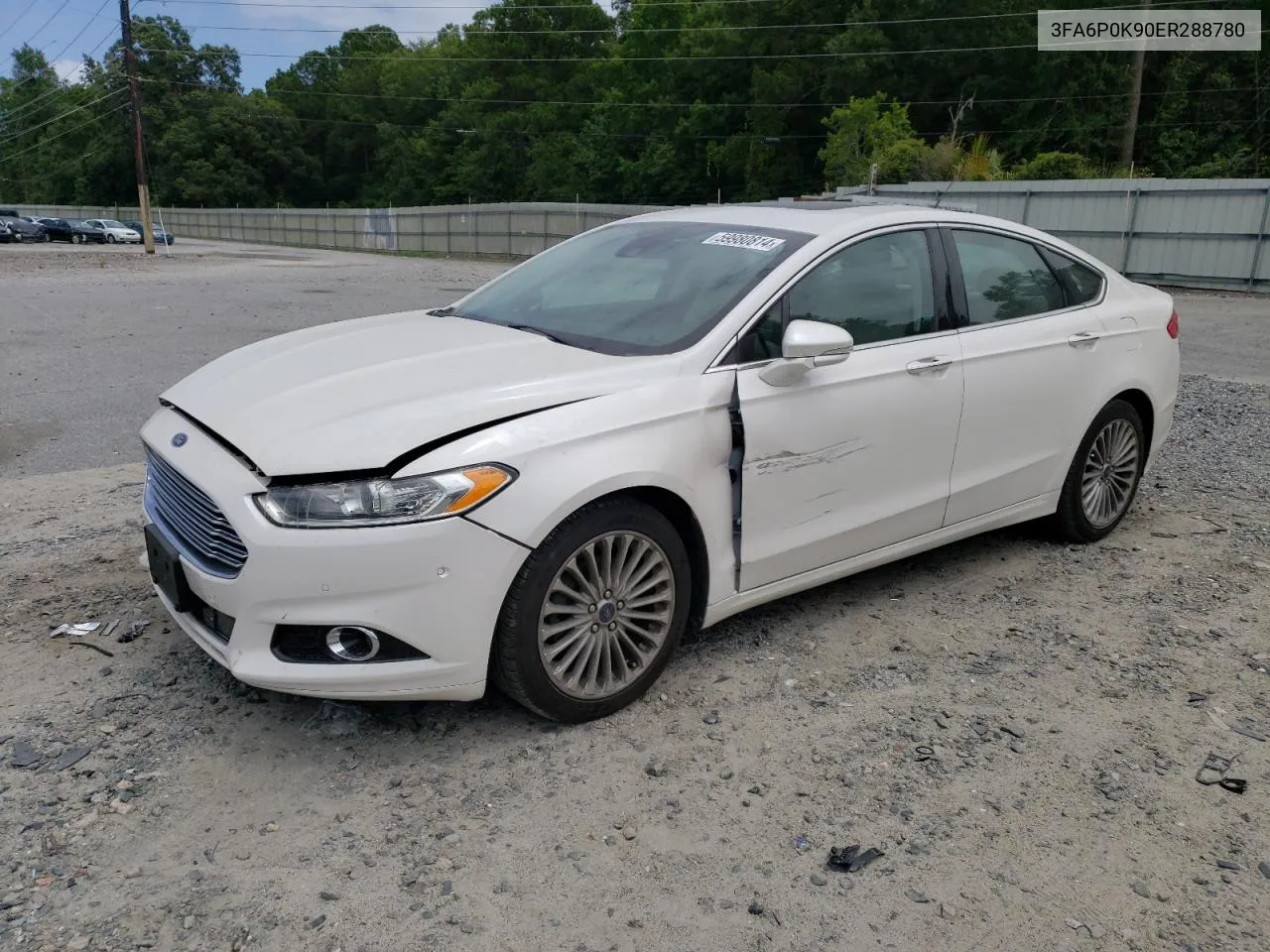 2014 Ford Fusion Titanium VIN: 3FA6P0K90ER288780 Lot: 59980814