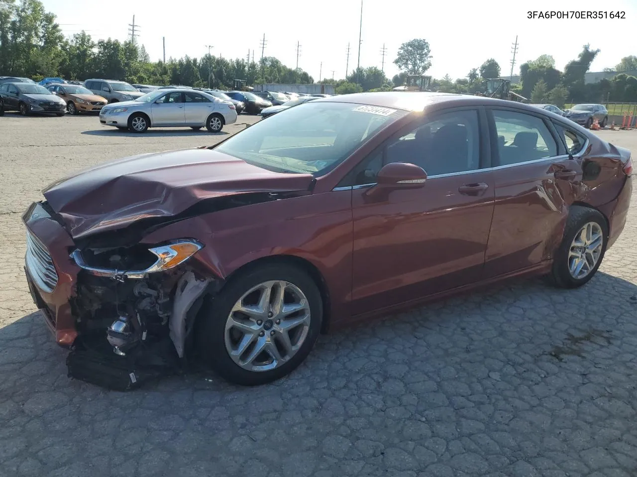 2014 Ford Fusion Se VIN: 3FA6P0H70ER351642 Lot: 61751414