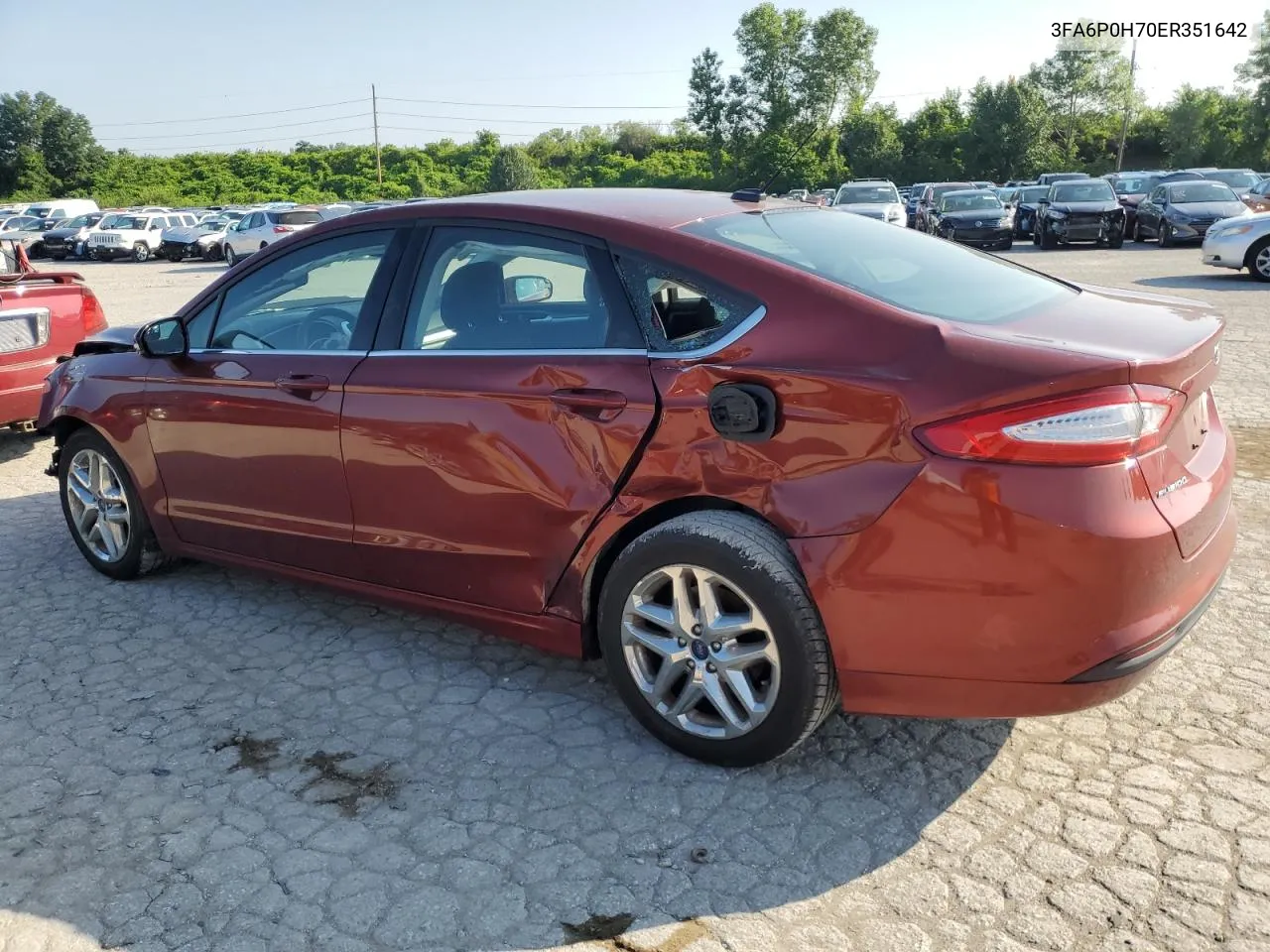 2014 Ford Fusion Se VIN: 3FA6P0H70ER351642 Lot: 61751414