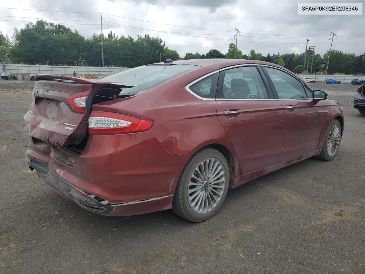 3FA6P0K92ER208346 2014 Ford Fusion Titanium