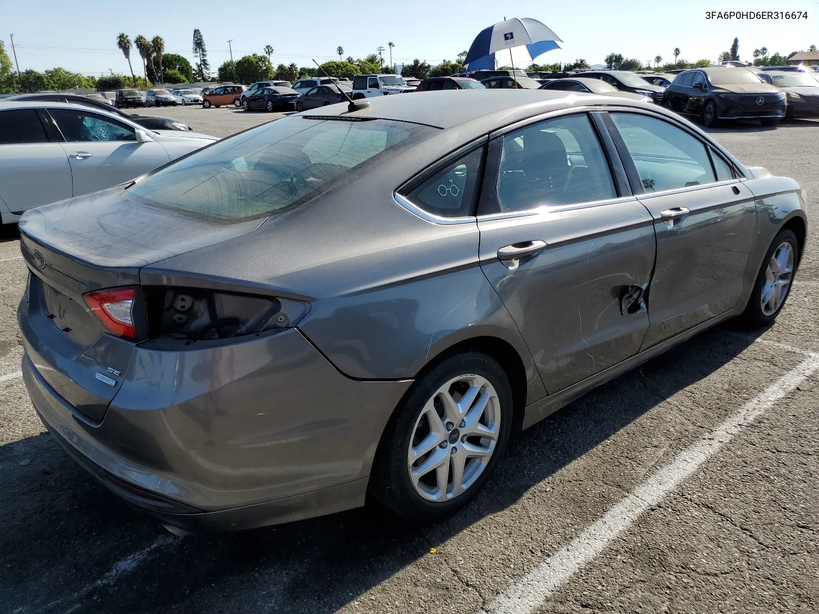 2014 Ford Fusion Se VIN: 3FA6P0HD6ER316674 Lot: 66890044