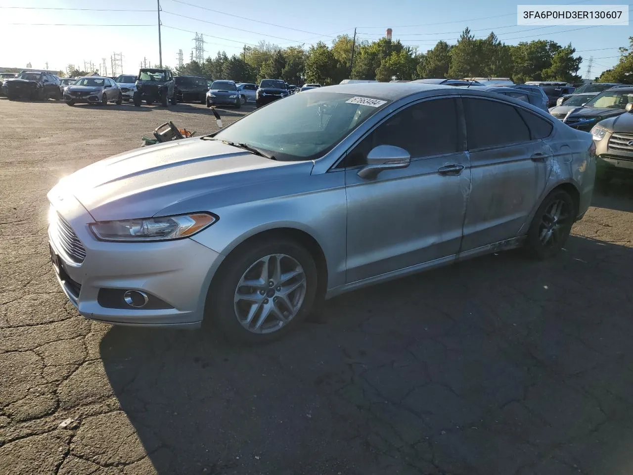 2014 Ford Fusion Se VIN: 3FA6P0HD3ER130607 Lot: 67663494