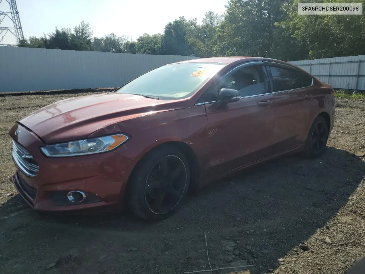 2014 Ford Fusion Se VIN: 3FA6P0HD8ER200098 Lot: 68425144