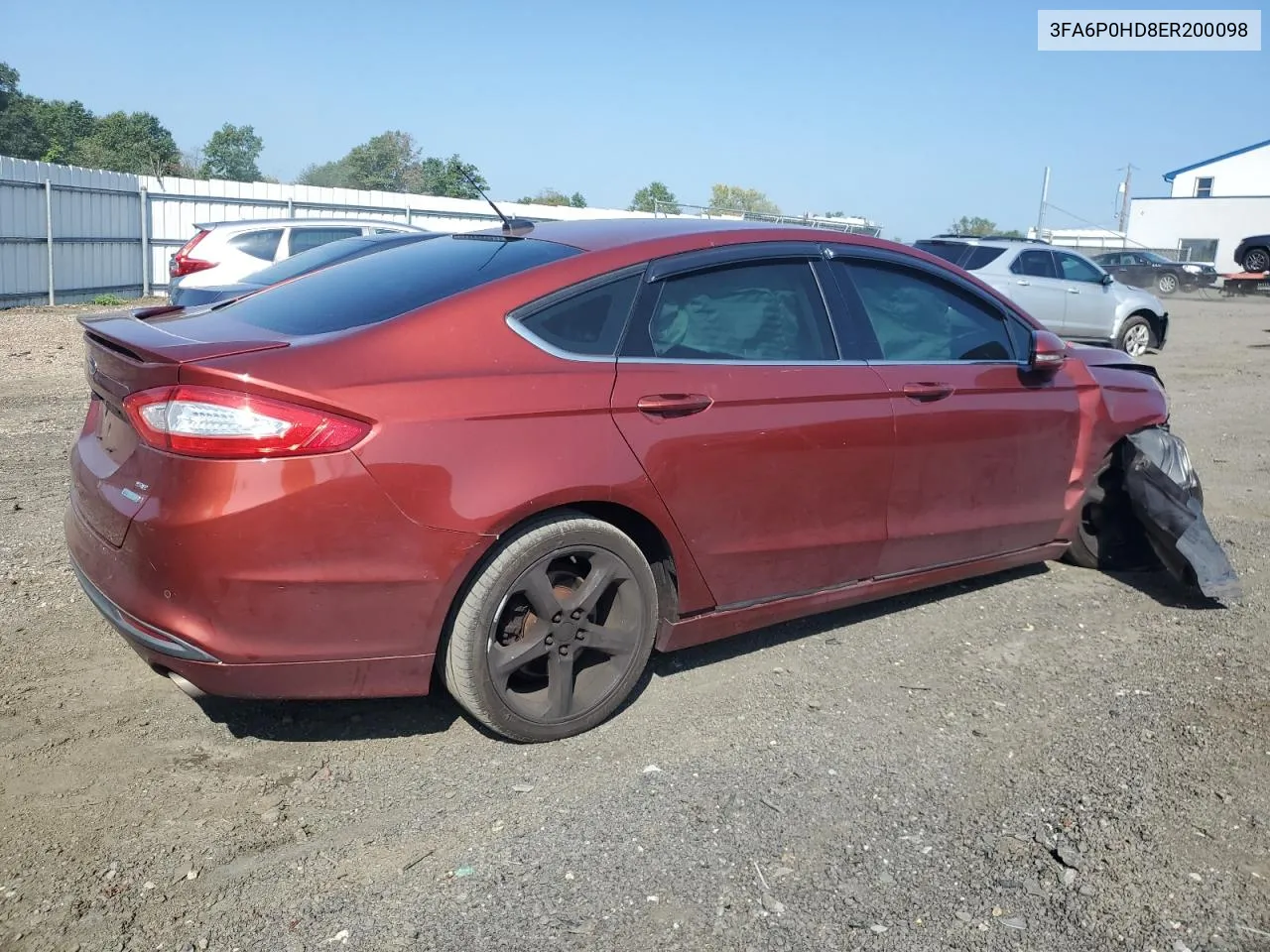 2014 Ford Fusion Se VIN: 3FA6P0HD8ER200098 Lot: 68425144