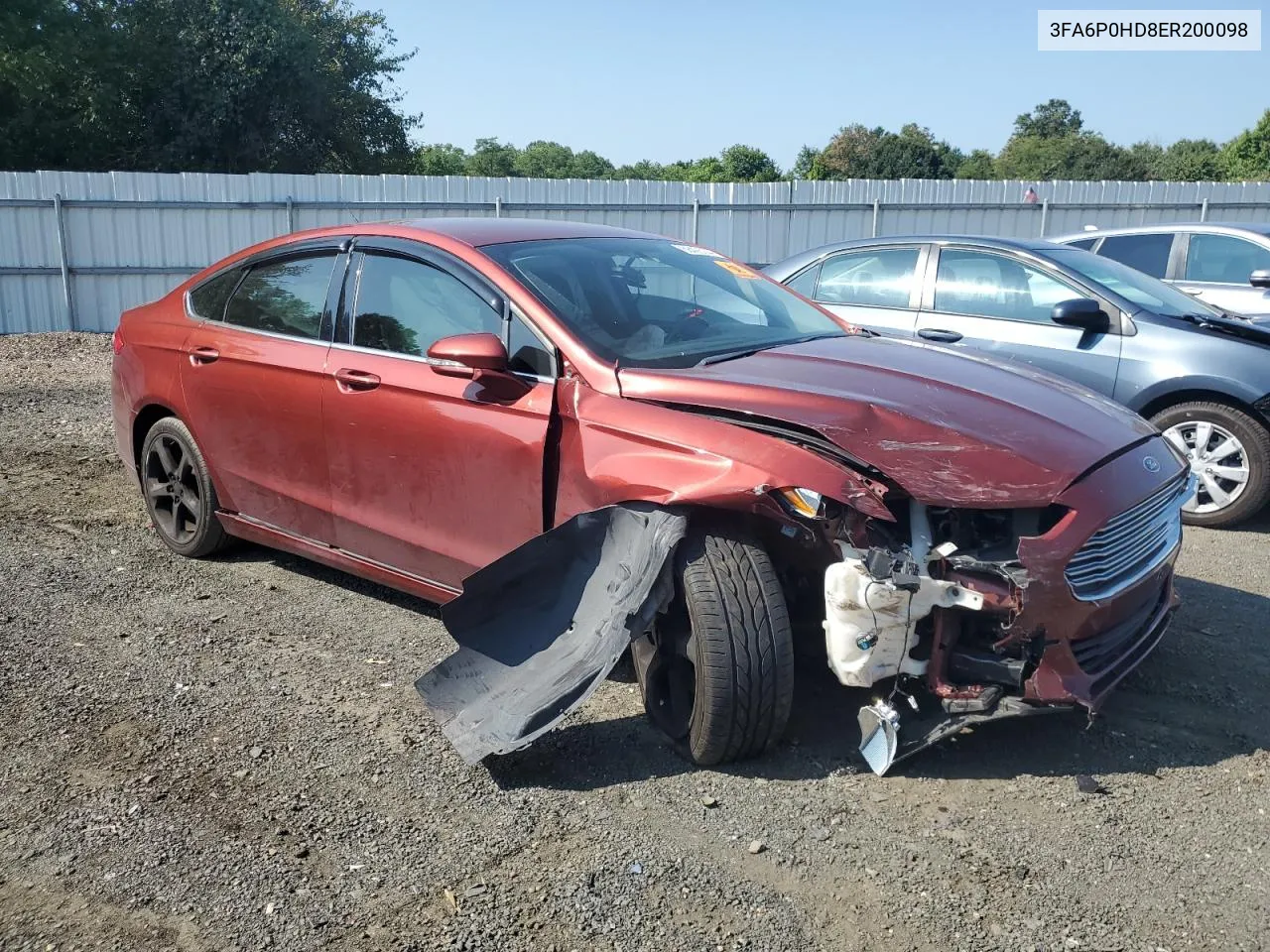 2014 Ford Fusion Se VIN: 3FA6P0HD8ER200098 Lot: 68425144