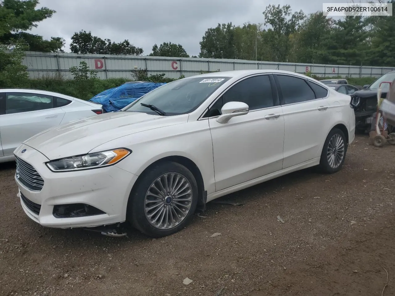 2014 Ford Fusion Titanium VIN: 3FA6P0D92ER100614 Lot: 69178914