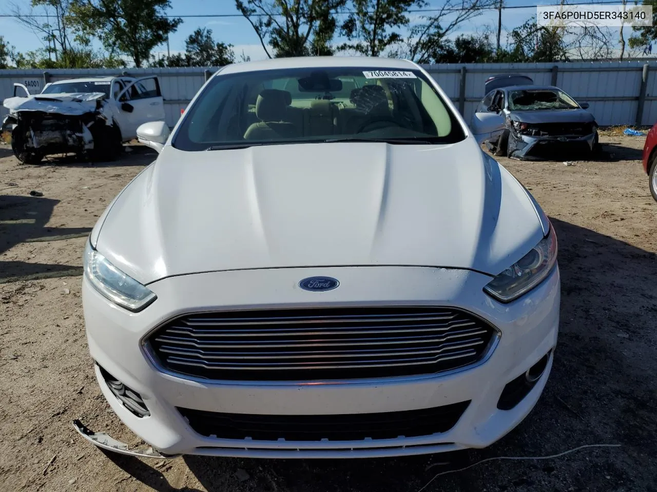 2014 Ford Fusion Se VIN: 3FA6P0HD5ER343140 Lot: 70045814