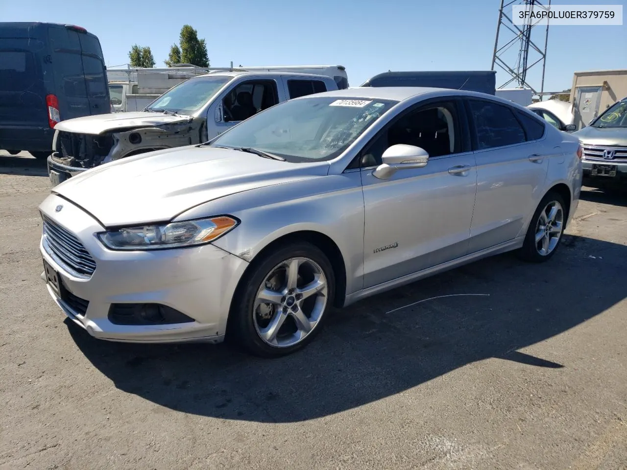 2014 Ford Fusion Se Hybrid VIN: 3FA6P0LU0ER379759 Lot: 70135984