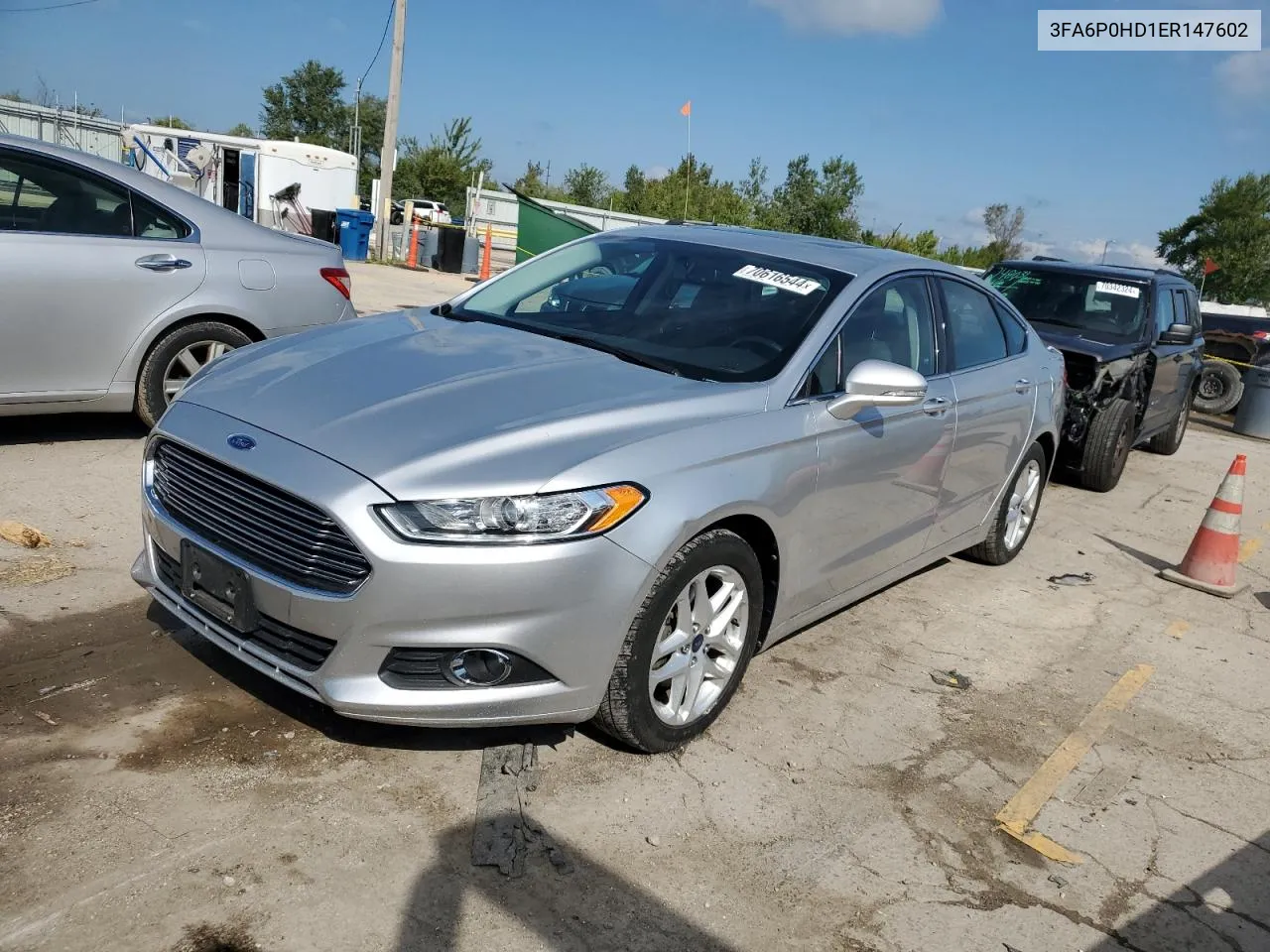 2014 Ford Fusion Se VIN: 3FA6P0HD1ER147602 Lot: 70616544