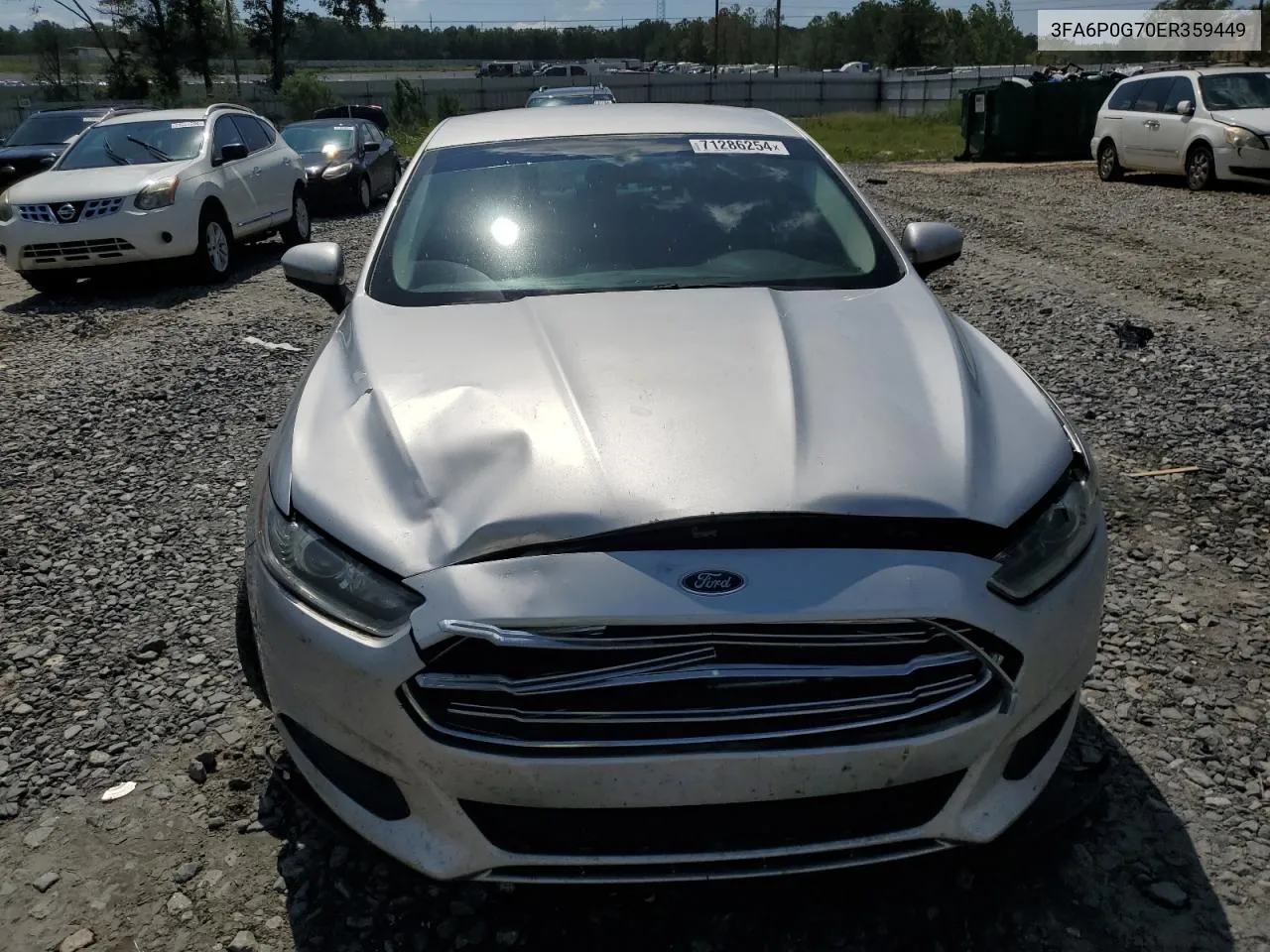 2014 Ford Fusion S VIN: 3FA6P0G70ER359449 Lot: 71286254