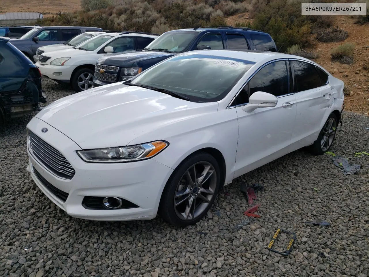 2014 Ford Fusion Titanium VIN: 3FA6P0K97ER267201 Lot: 71561184