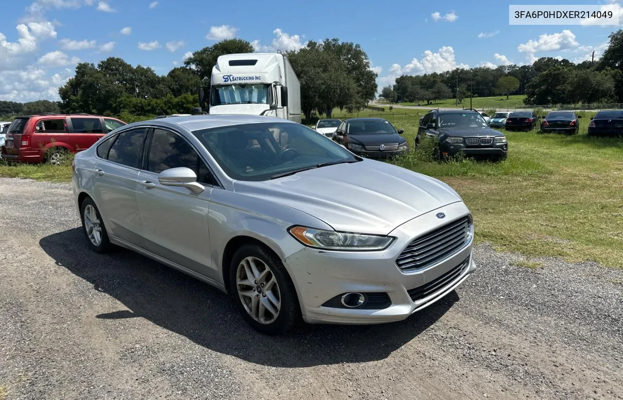 2014 Ford Fusion Se VIN: 3FA6P0HDXER214049 Lot: 72603094