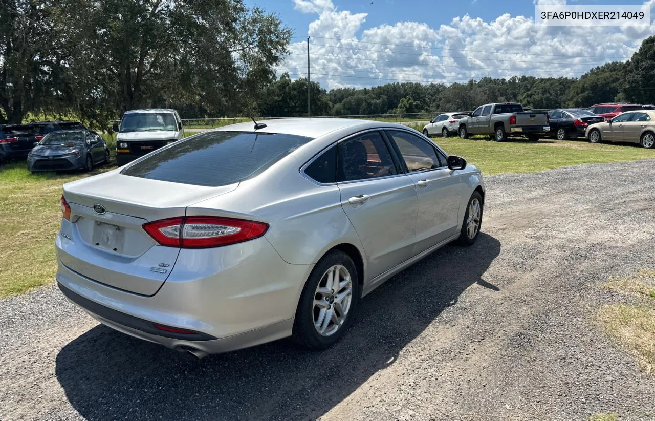 3FA6P0HDXER214049 2014 Ford Fusion Se