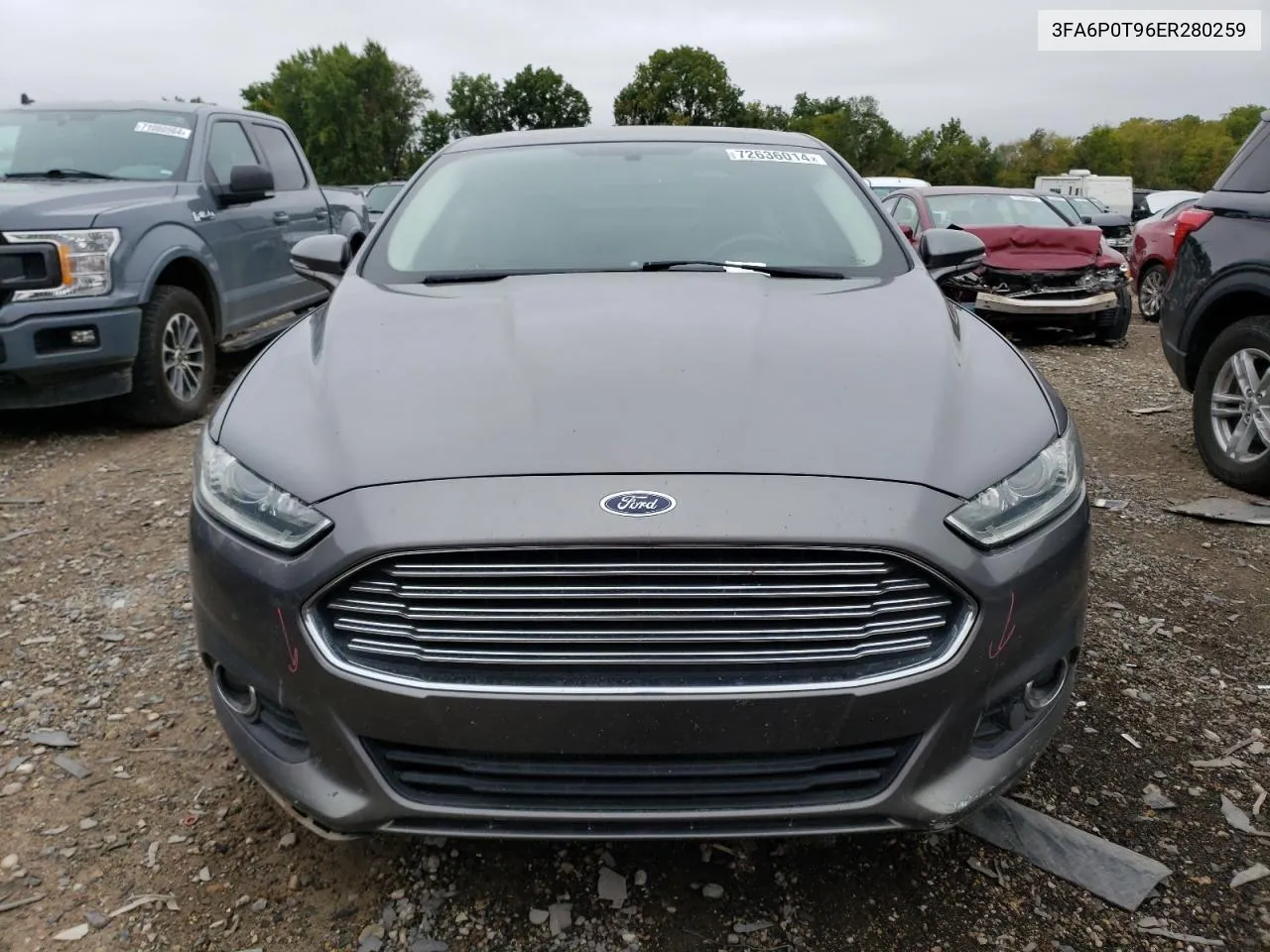 2014 Ford Fusion Se VIN: 3FA6P0T96ER280259 Lot: 72636014