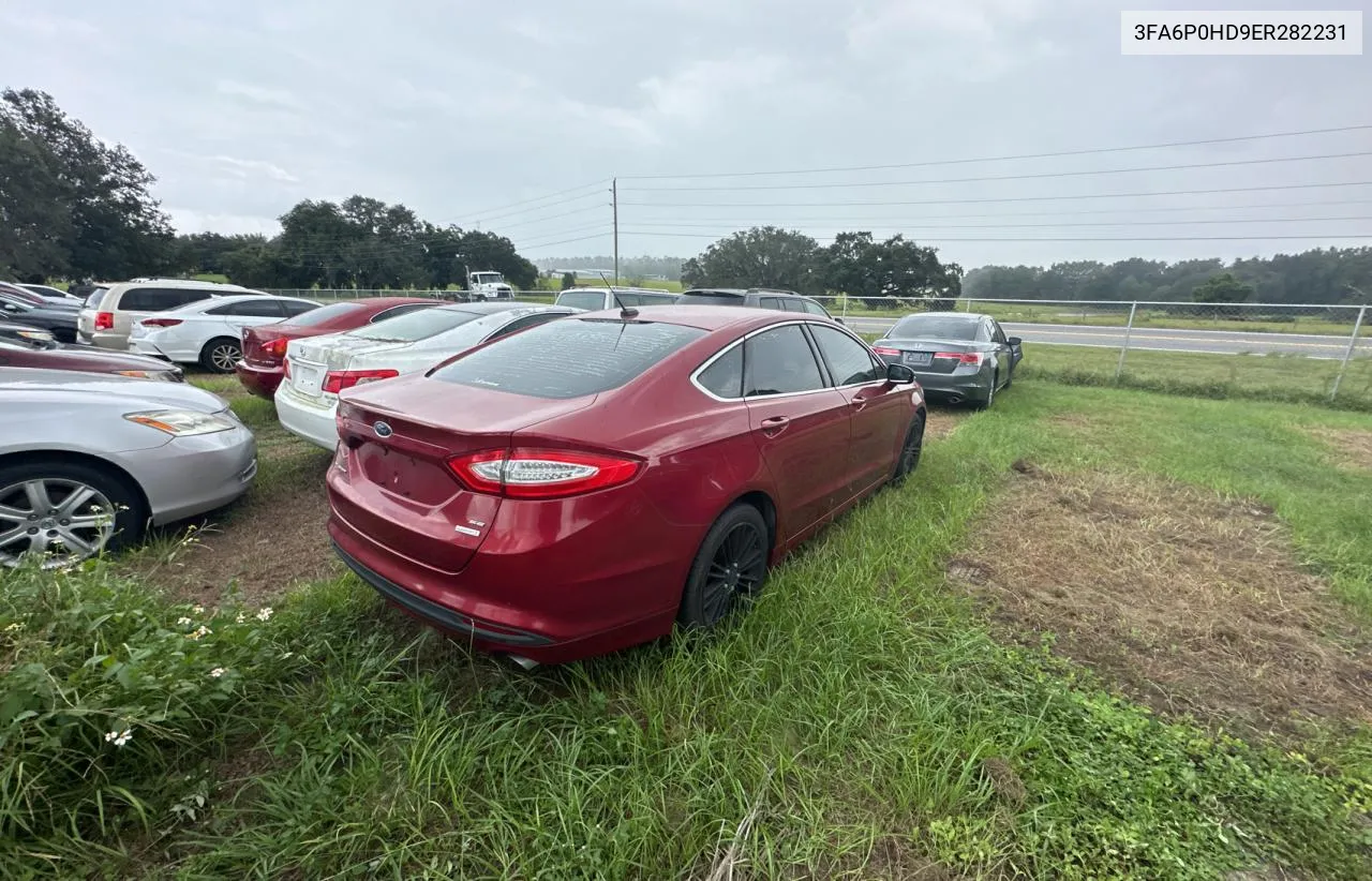 2014 Ford Fusion Se VIN: 3FA6P0HD9ER282231 Lot: 73367484