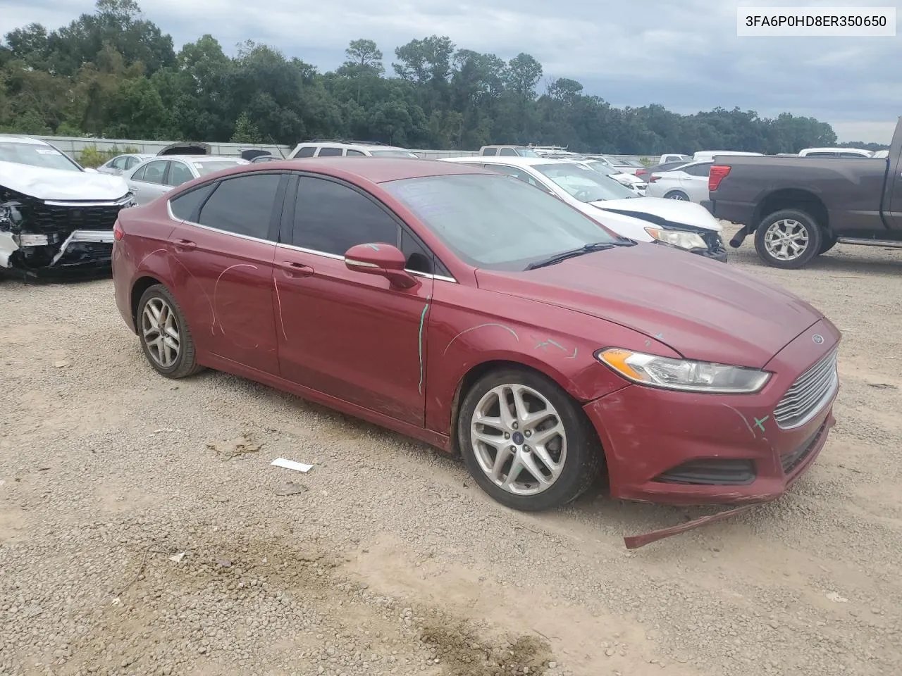 2014 Ford Fusion Se VIN: 3FA6P0HD8ER350650 Lot: 73961394