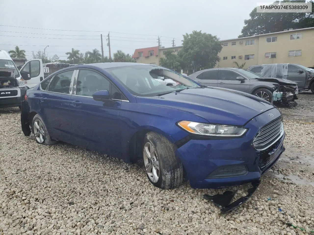 2014 Ford Fusion S VIN: 1FA6P0G74E5388309 Lot: 75622604