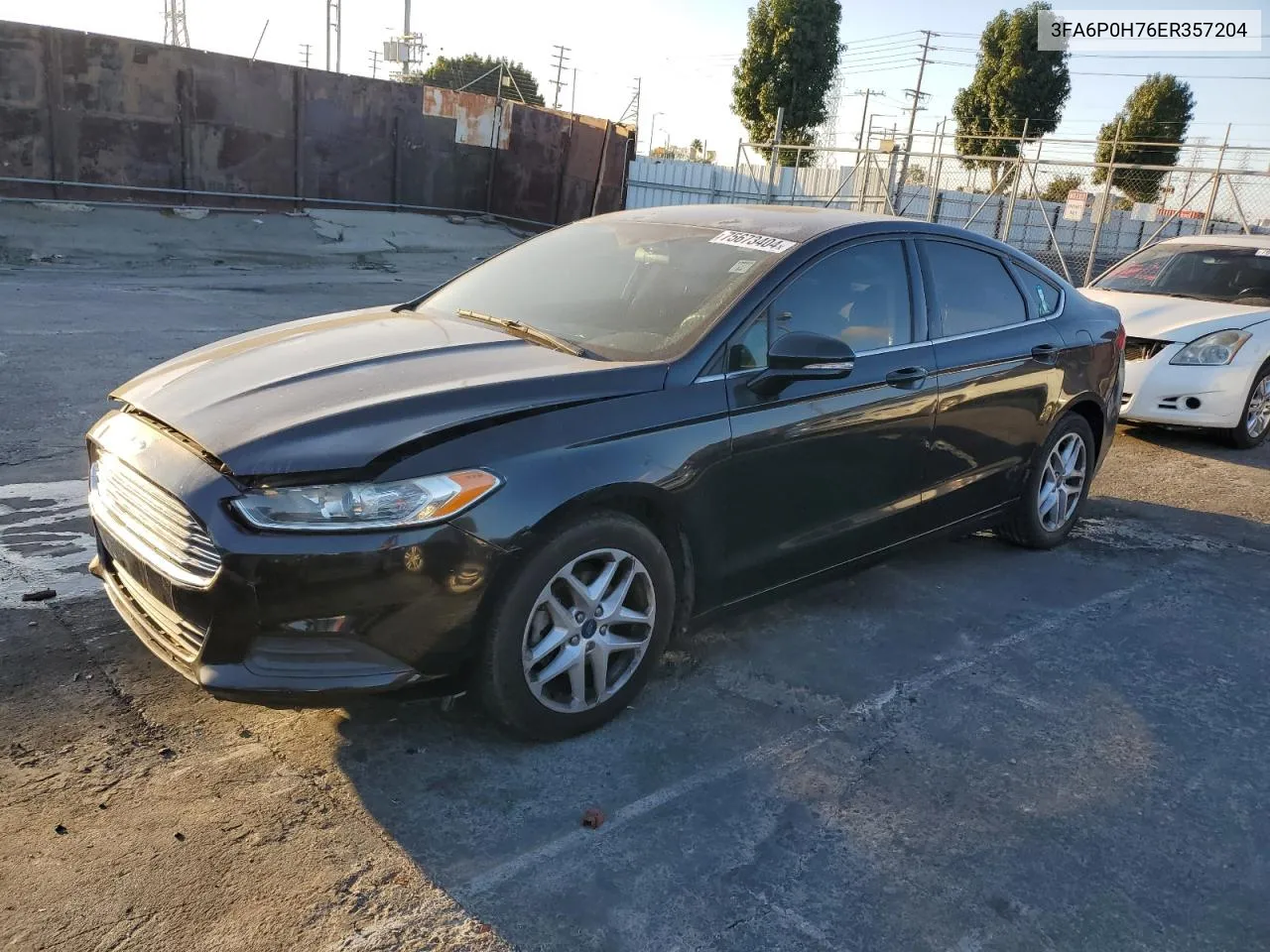 2014 Ford Fusion Se VIN: 3FA6P0H76ER357204 Lot: 75673404