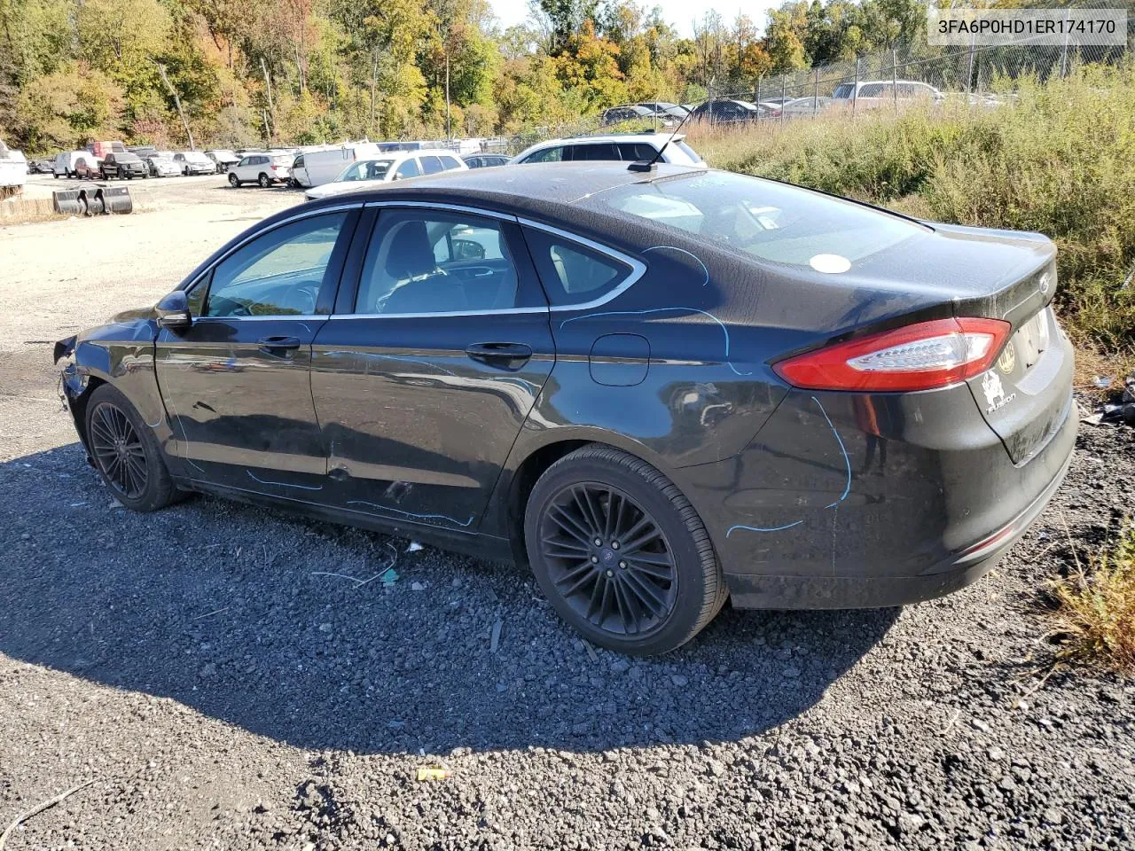 2014 Ford Fusion Se VIN: 3FA6P0HD1ER174170 Lot: 76908654