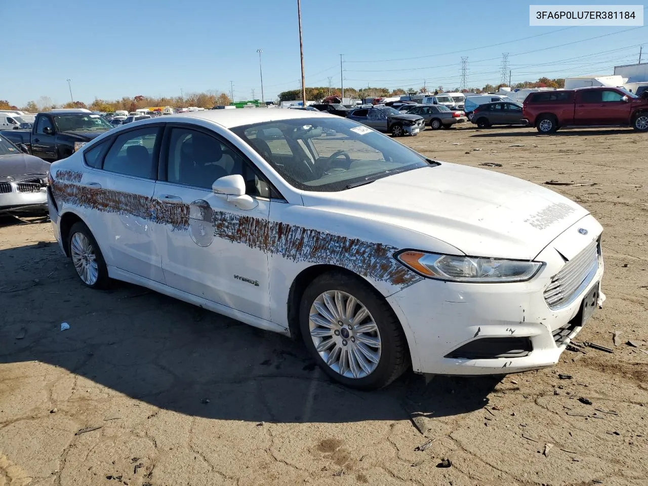 2014 Ford Fusion Se Hybrid VIN: 3FA6P0LU7ER381184 Lot: 77584034