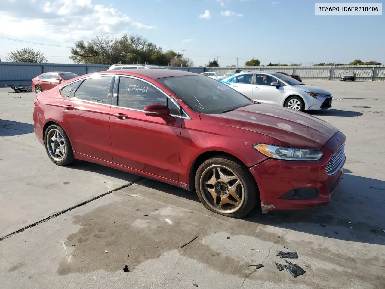 2014 Ford Fusion Se VIN: 3FA6P0HD6ER218406 Lot: 77901874