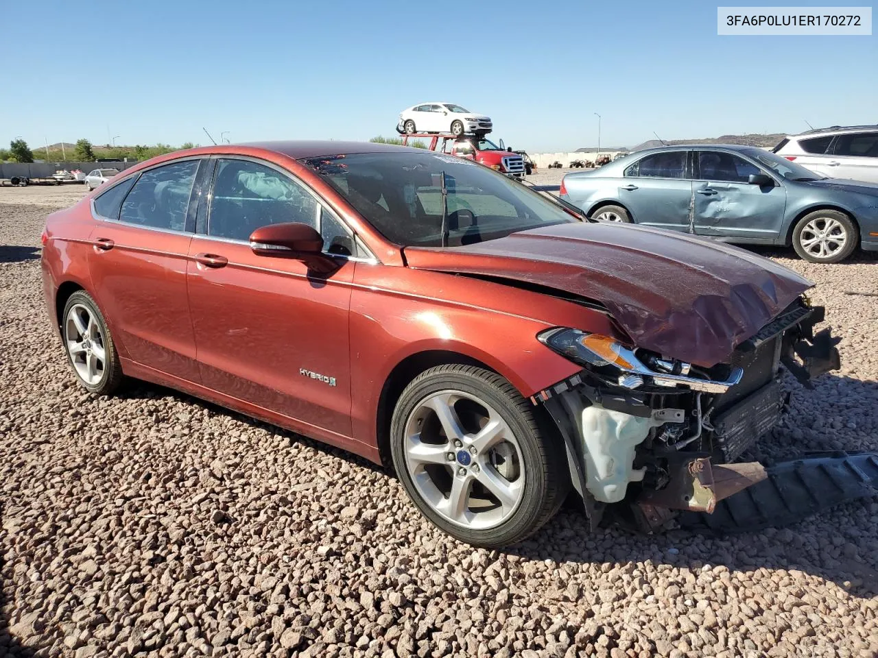 2014 Ford Fusion Se Hybrid VIN: 3FA6P0LU1ER170272 Lot: 78004994