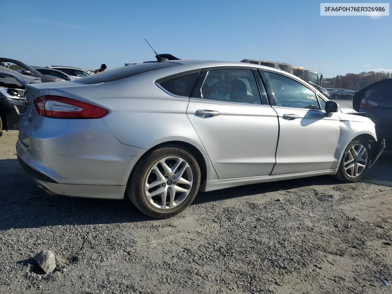 2014 Ford Fusion Se VIN: 3FA6P0H76ER326986 Lot: 78375314