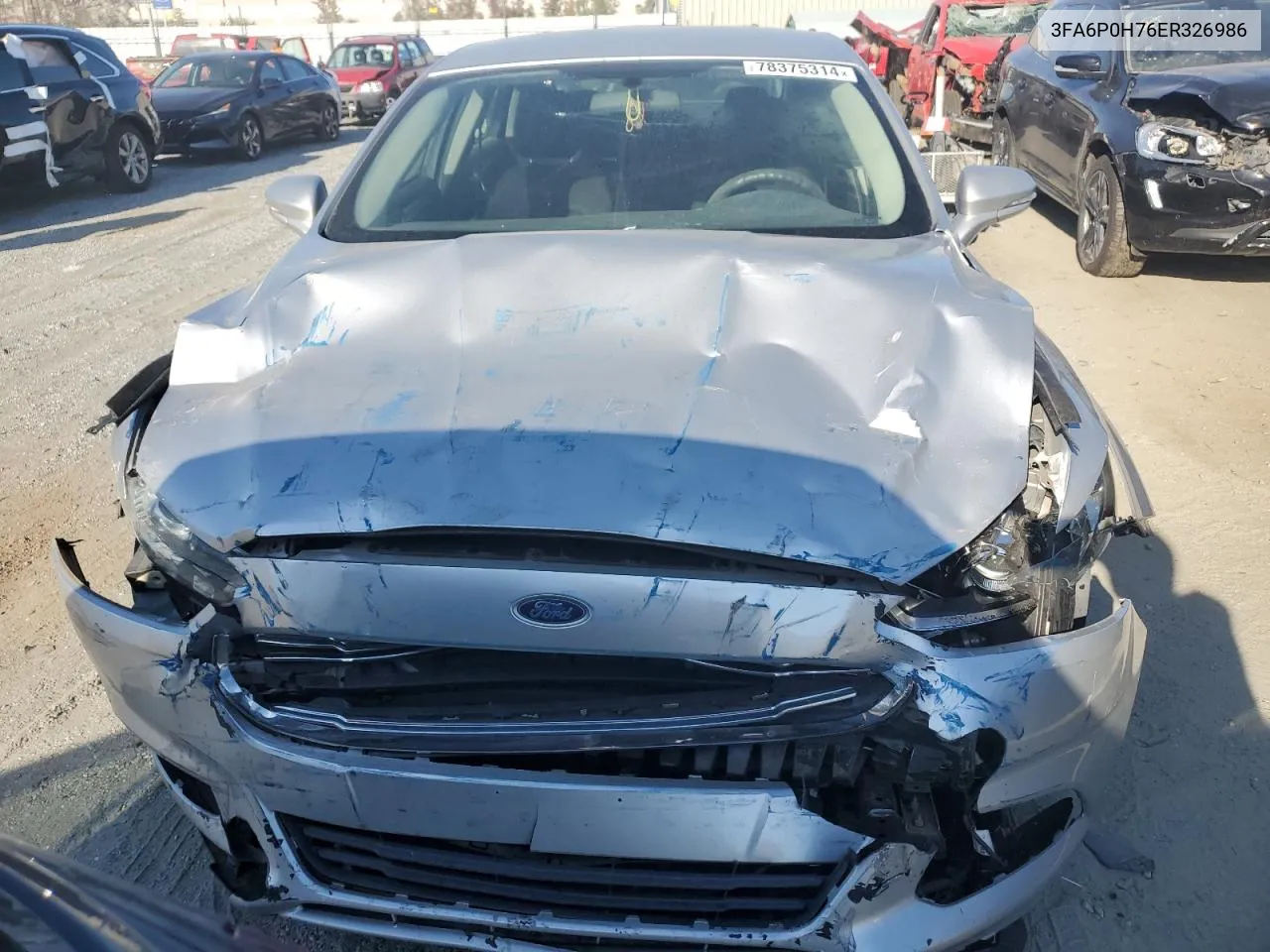 2014 Ford Fusion Se VIN: 3FA6P0H76ER326986 Lot: 78375314