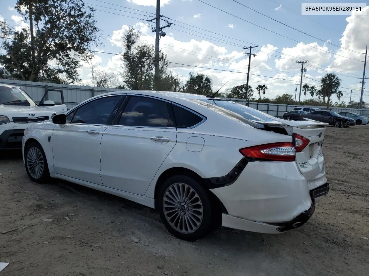 2014 Ford Fusion Titanium VIN: 3FA6P0K95ER289181 Lot: 78434564