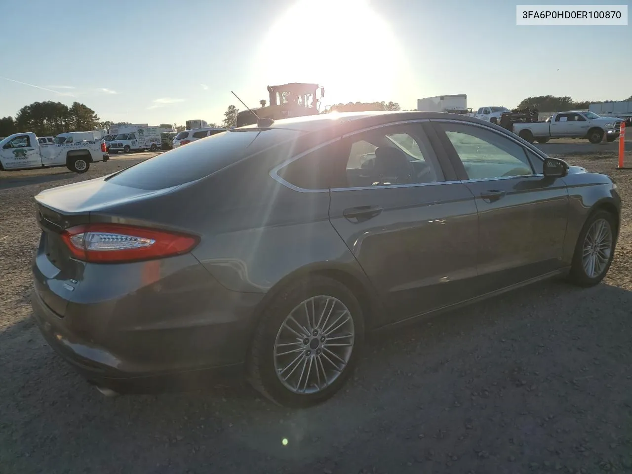 2014 Ford Fusion Se VIN: 3FA6P0HD0ER100870 Lot: 80546324